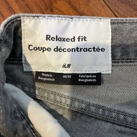 H&M Relaxed Fit Coupe Décontractée Jeans Size 36/32 - Picture 4 of 11